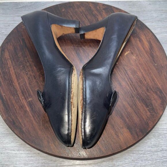 Salvatore Ferragamo Black Women’s 8.5 AA Leather Buckle Pumps Heel Y2K Vintage - Picture 7 of 9